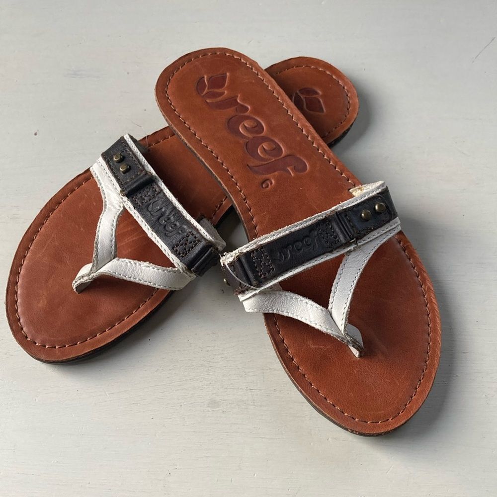 Reef Brown and White Sandals